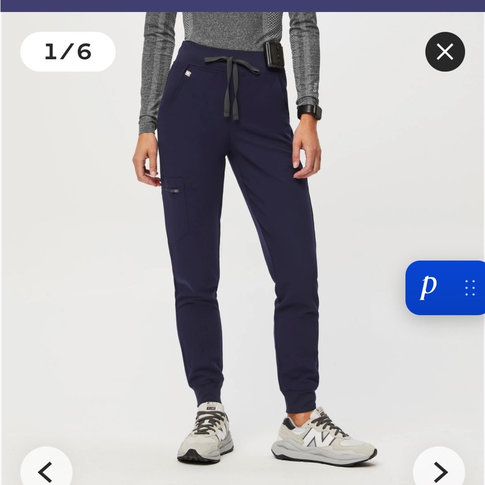 FIGS High Waisted Zamora Jogger Scrub Pant - Navy
